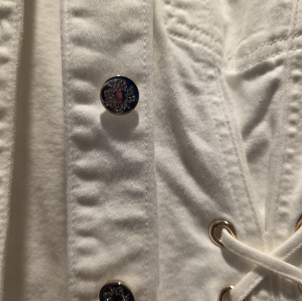 White DENIM JACKET - Picture 7 of 9